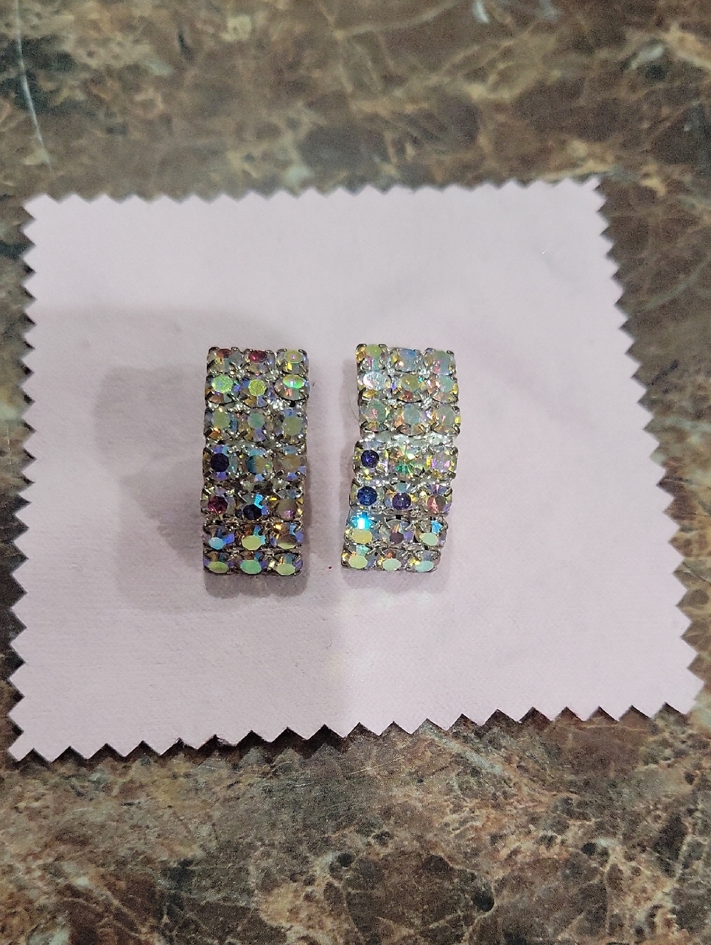 Crystal Pavé Multi-Color Half Moon Earrings - Women Jewelry